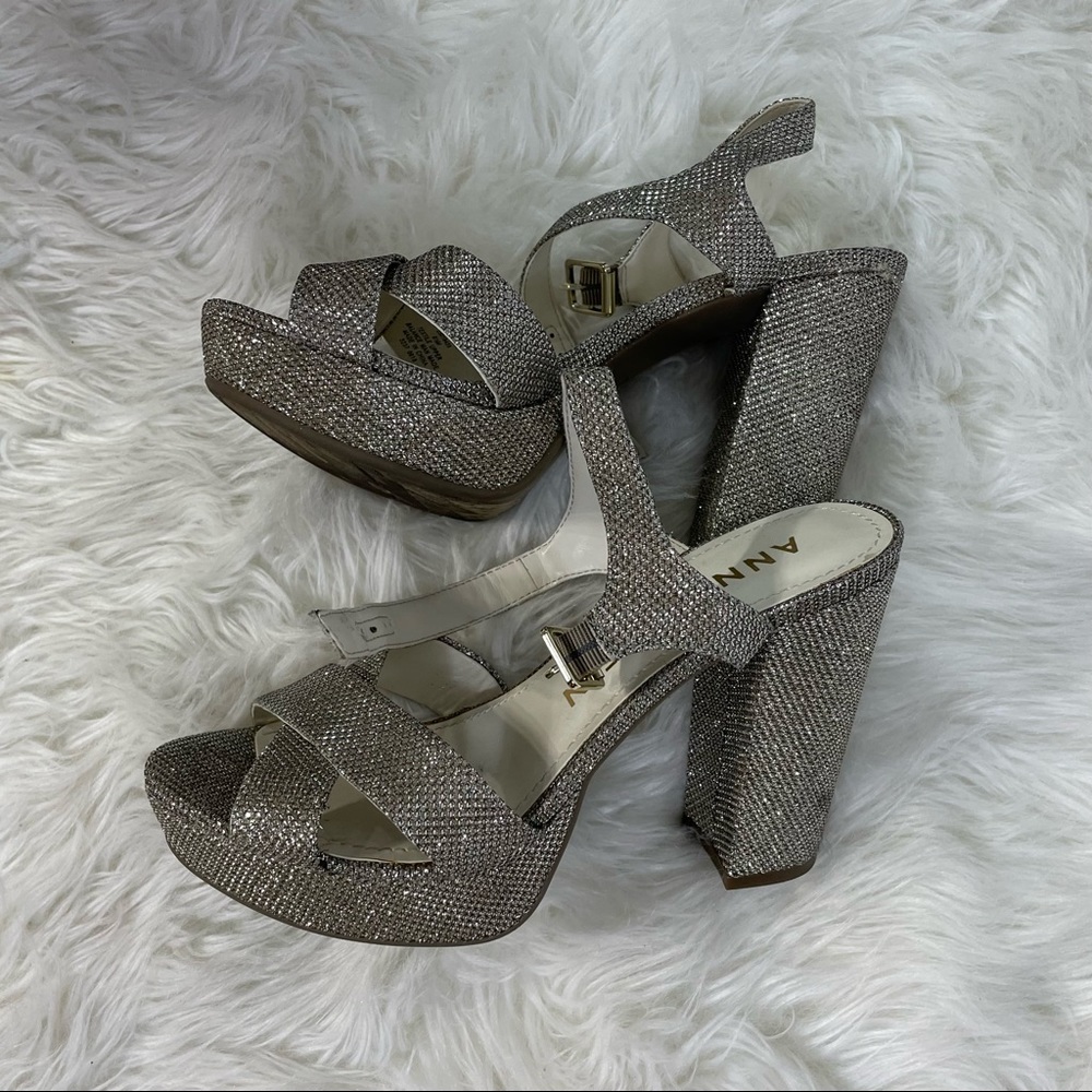 Silver Glitter Anne Klein Heels